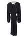 Ronny Kobo Size S Black V Neck Long Sleeve Textured Waist Cut Out Dress Black / S