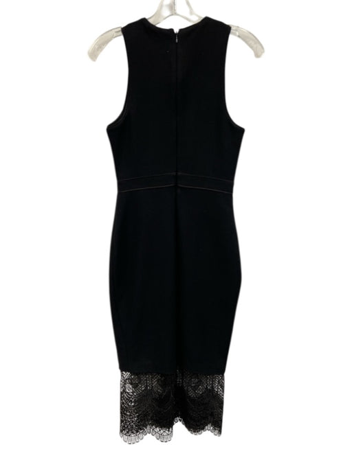 Cinq a Sept Size 4 Black Polyester Blend Back Zip Sleeveless Tiered Dress Black / 4