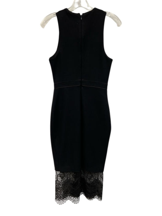 Cinq a Sept Size 4 Black Polyester Blend Back Zip Sleeveless Tiered Dress Black / 4