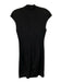 Helmut Lang Size 4 Black Wool Blend Side Zip V Neck Sleeveless Dress Black / 4