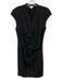 Helmut Lang Size 4 Black Wool Blend Side Zip V Neck Sleeveless Dress Black / 4