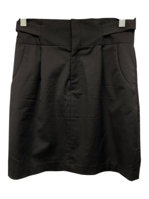 Club Monaco Size 4 Black Cotton Blend Zip & Clasp Closure Belt accent Skirt Black / 4
