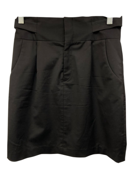 Club Monaco Size 4 Black Cotton Blend Zip & Clasp Closure Belt accent Skirt Black / 4