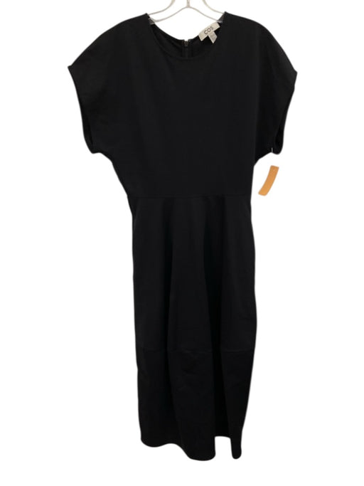 COS Size S Black Cotton & Polyamide Back Zip Pockets Dress Black / S