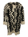 Oas Size S Black & Cream Cotton Collared Pockets Fringe Dress Black & Cream / S