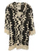 Oas Size S Black & Cream Cotton Collared Pockets Fringe Dress Black & Cream / S