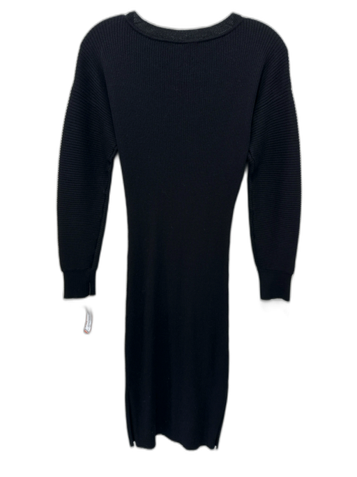 The Row Size XL Black Polyamide Ribbed Knit Long Sleeve Below knee Dress Black / XL