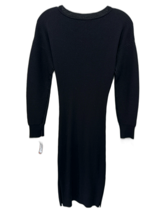 The Row Size XL Black Polyamide Ribbed Knit Long Sleeve Below knee Dress Black / XL