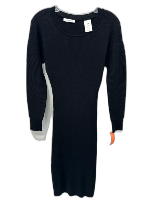 The Row Size XL Black Polyamide Ribbed Knit Long Sleeve Below knee Dress Black / XL