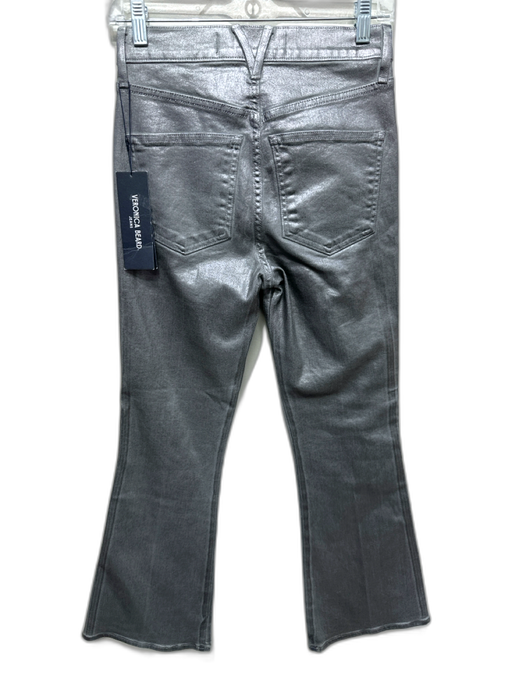Veronica Beard Jeans Size 25 Silver Cotton Blend Coated High Rise Zip Fly Jeans Silver / 25