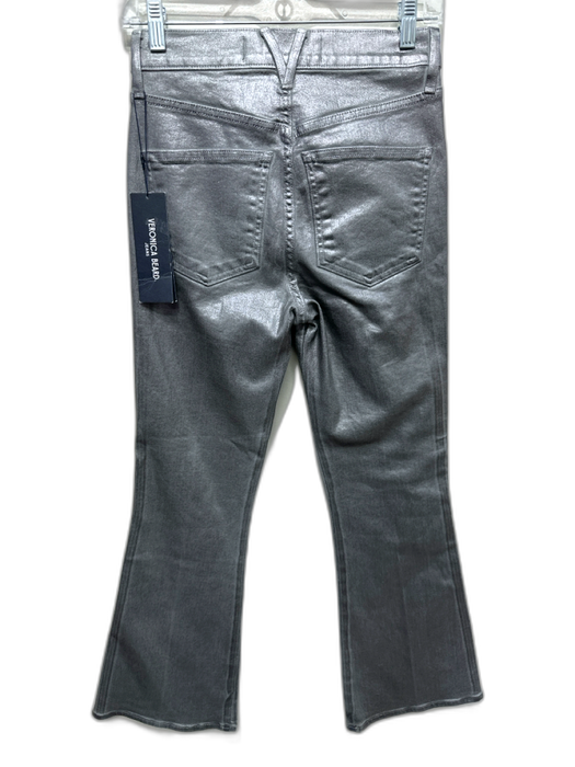 Veronica Beard Jeans Size 25 Silver Cotton Blend Coated High Rise Zip Fly Jeans Silver / 25