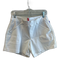 Spanx Size Large White Cotton Blend Stretch Waist Pockets Flat Front Shorts White / Large
