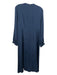 Hunter Bell Size 8 Navy Silk Back Zip Pleated Detail Long Sleeve Dress Navy / 8