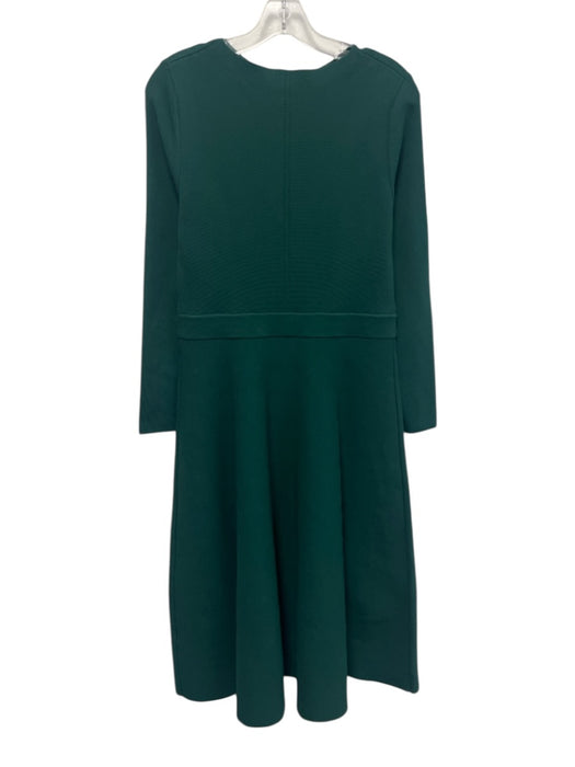 The Fold Green Polyamide & Viscose Blend Pleated 3/4 Sleeve Dress Green
