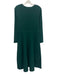 The Fold Green Polyamide & Viscose Blend Pleated 3/4 Sleeve Dress Green