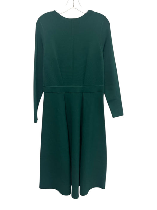 The Fold Green Polyamide & Viscose Blend Pleated 3/4 Sleeve Dress Green