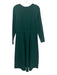 The Fold Green Polyamide & Viscose Blend Pleated 3/4 Sleeve Dress Green