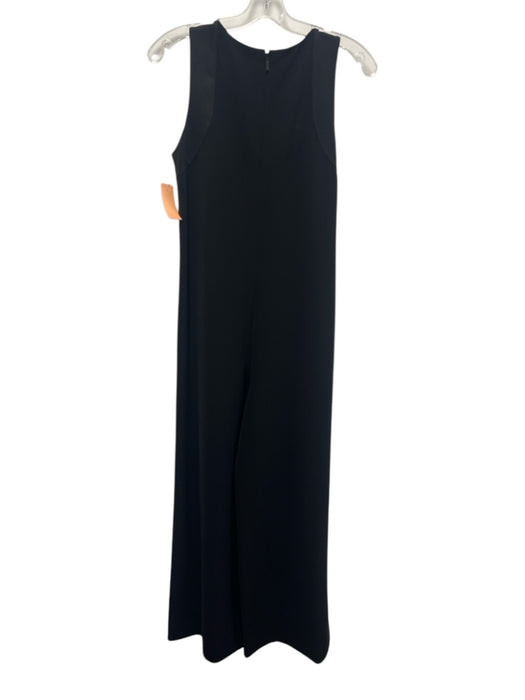 Lafayette 148 Size S Black Polyester Back Zip Sleeveless Criss Cross Jumpsuit Black / S