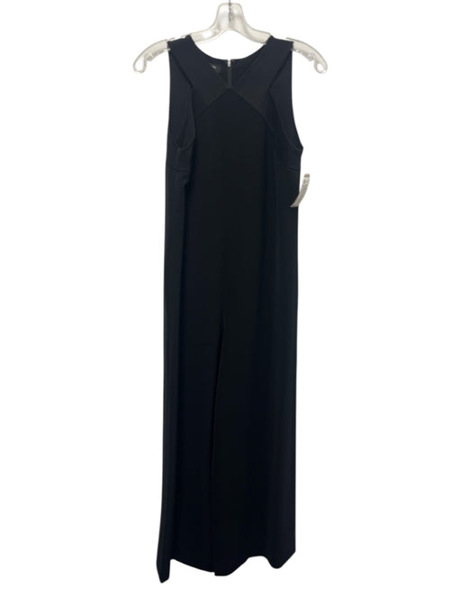 Lafayette 148 Size S Black Polyester Back Zip Sleeveless Criss Cross Jumpsuit Black / S
