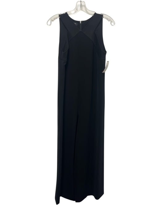 Lafayette 148 Size S Black Polyester Back Zip Sleeveless Criss Cross Jumpsuit Black / S