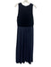 Lafayette 148 Size M Blue Fabric Block Velvet Sleeveless Pleated Dress Blue / M