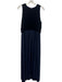 Lafayette 148 Size M Blue Fabric Block Velvet Sleeveless Pleated Dress Blue / M