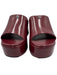 Larroude Shoe Size 7 Maroon Red Leather Upper Rubber Sole Logo Open Toe Sandals Maroon Red / 7