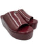 Larroude Shoe Size 7 Maroon Red Leather Upper Rubber Sole Logo Open Toe Sandals Maroon Red / 7