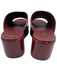 Larroude Shoe Size 7 Maroon Red Leather Upper Rubber Sole Logo Open Toe Sandals Maroon Red / 7