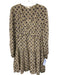 Veronica Beard Size 12 Blue, Orange, Yellow Silk Long Sleeve Floral V Neck Dress Blue, Orange, Yellow / 12