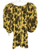 Ulla Johnson Size 10 Yellow & Black Viscose Short Puff Sleeve Floral Top Yellow & Black / 10