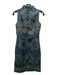 Antonio Melani Size 0 Blue, Green & Gold Poly Metallic Paisley high neck Dress Blue, Green & Gold / 0