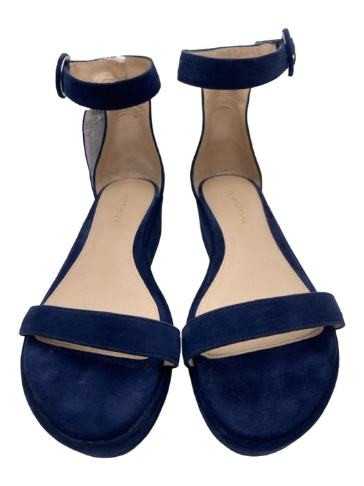 Stuart Weitzman Shoe Size 7 Navy Suede Toe Strap Open Toe Ankle Strap Sandals Navy / 7