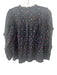 Ulla Johnson Size 8 Navy, Purple & Red Viscose Blend Long Ruffle Sleeve Top Navy, Purple & Red / 8