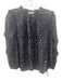 Ulla Johnson Size 8 Navy, Purple & Red Viscose Blend Long Ruffle Sleeve Top Navy, Purple & Red / 8