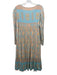 Spell & The Gypsy Size M Blue & Orange Viscose Blend Floral Tie V Neck Dress Blue & Orange / M