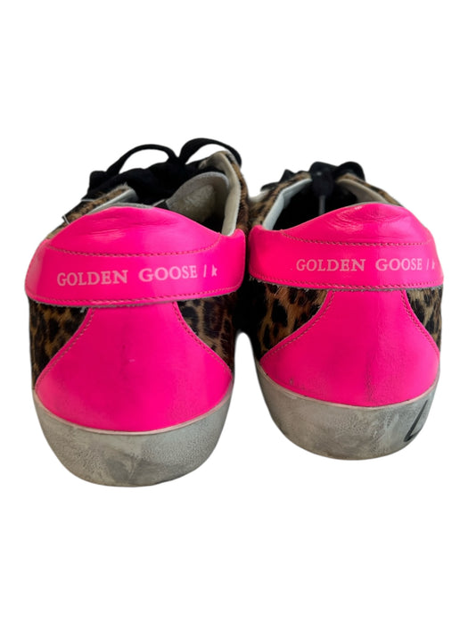 Golden Goose Shoe Size 36 Multi Leather & Calf Fur Leopard Print Lace Up Shoes Multi / 36