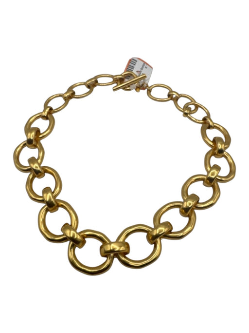 Sezane Gold Brass Gold Plated Chain Link Toggle Necklace Gold