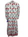NIBI MTK Size S White, Blue, Red Cotton Tassel Detail Floral Maxi Dress White, Blue, Red / S