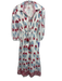 NIBI MTK Size S White, Blue, Red Cotton Tassel Detail Floral Maxi Dress White, Blue, Red / S