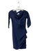 Chiara Boni Size 42 Navy Blue Polyamide Front Cut Out Wide Neck 3/4 Sleeve Dress Navy Blue / 42