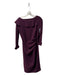 Chiara Boni Size 42 Eggplant Polyamide Side Ruching Long Sleeve Midi Dress Eggplant / 42