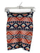 BCBG Maxazria Size XS White, Navy & Orange Rayon Pencil Stretch Abstract Skirt White, Navy & Orange / XS