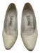 St John Shoe Size 6.5 White Leather Ostrich Embossed Slip On Mid Heel Pumps White / 6.5