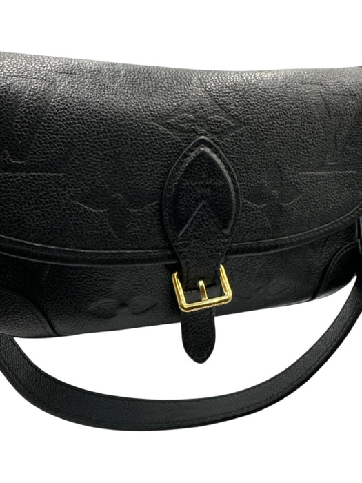 Louis Vuitton Black Leather Monogram Empreinte Shoulder Bag Embossed Bag Black / Small