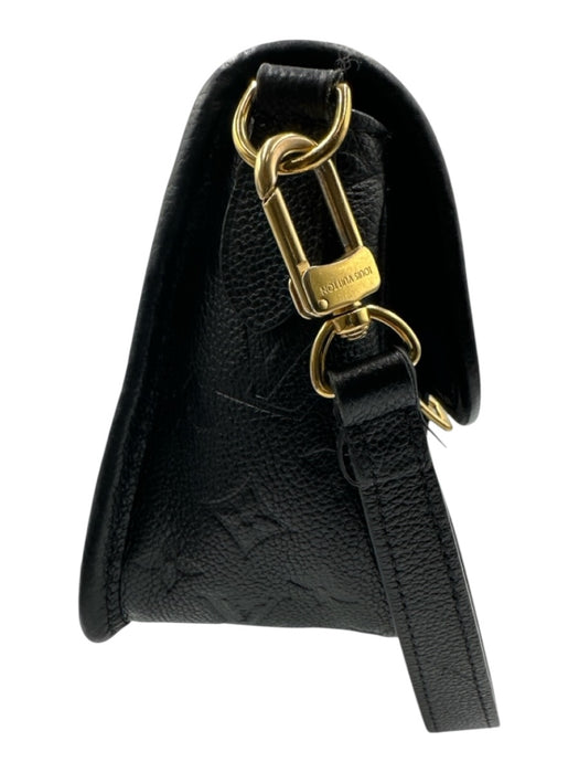 Louis Vuitton Black Leather Monogram Empreinte Shoulder Bag Embossed Bag Black / Small