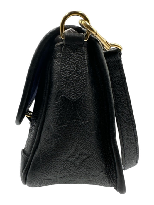 Louis Vuitton Black Leather Monogram Empreinte Shoulder Bag Embossed Bag Black / Small