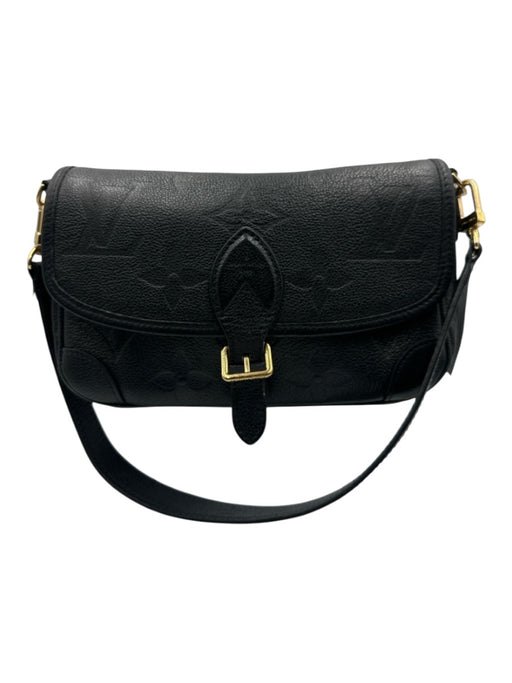 Louis Vuitton Black Leather Monogram Empreinte Shoulder Bag Embossed Bag Black / Small