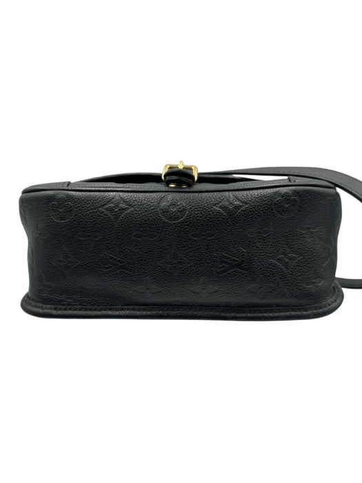 Louis Vuitton Black Leather Monogram Empreinte Shoulder Bag Embossed Bag Black / Small