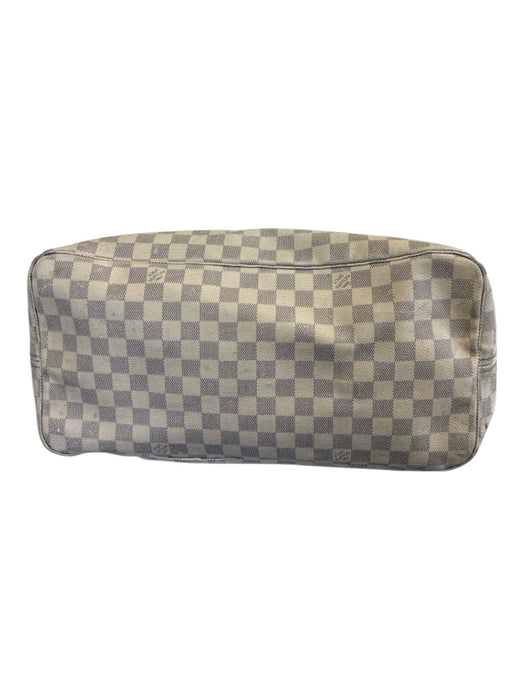 Louis Vuitton White Print Coated Canvas Damier Azur Tote Neverfull Bag White Print / GM